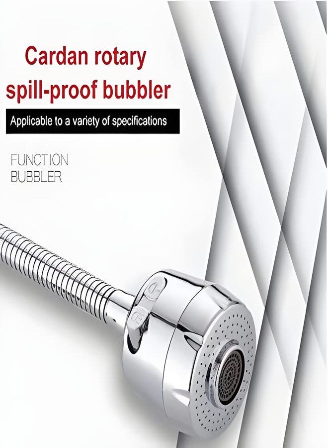 SPAZIO صنبور SPAZIO Pulse المرن ذو العنق المعقوف المصنوع من النحاس الأصفر، مزود بخرطوم فضي مرن بزاوية 360 درجة ونمط تدفق مزدوج للماء الساخن أو البارد، مناسب لأحواض المطبخ وأحواض الغسيل، بلمسة نهائية من الكروم والفضة. - Image 4